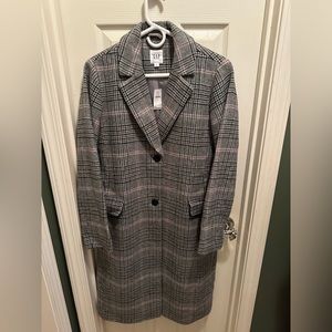 Womens Gap Long Wool Blend Pea Coat